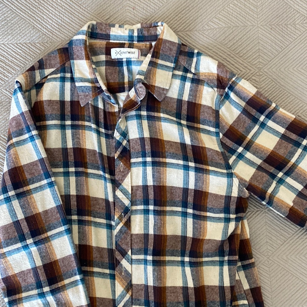 Depart west flannel button up
